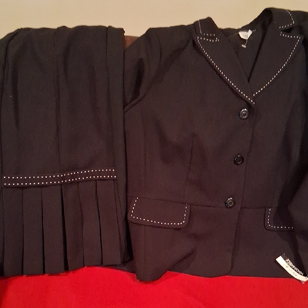 Black Suit with White Stitching